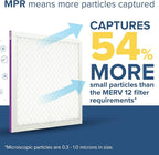 Filtrete 24x24x1 AC Furnace Air Filter, MERV 12, MPR 1500, CERTIFIED asthma & allergy friendly, 3 Month Pleated 1-Inch Electrostatic Air Cleaning Filter, 2-Pack (Actual Size 23.81x23.81x0.78 in)