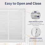 25"W x 20"H [Duct Opening Size] Steel Return Air Filter Grille - Removable Face/Door for 1 inch Filters -HVAC Vent Cover Grill - White [Outer Dimensions: 27 5/8"W X 22 5/8"H]