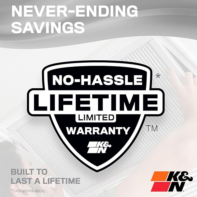 K&N 14X30X1 HVAC Furnace Air Filter, Lasts a Lifetime, Washable, Merv 8, the Last HVAC Filter You Will Ever Buy, Breathe Safely at Home or in the Office, HVC-8-11430