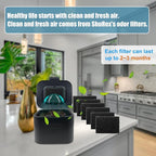 Trash Can Odor Absorbing Filter Refills for Joseph Joseph Intelligent Waste Compost Bin Food Waste Caddy, Charcoal Deodorizer Compatible with Trash Cans with Filter Compartment (6-Pack)