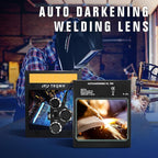 TRQWH Auto Darkening Welding Lens - Welding Helmet Lens True Color Technology with 4 Arc Sensor Ajustable Shade Range 4/5-13 Automatic LCD Lens Dimming Shade Filter 4.49x5.24in Auto Welding Lens