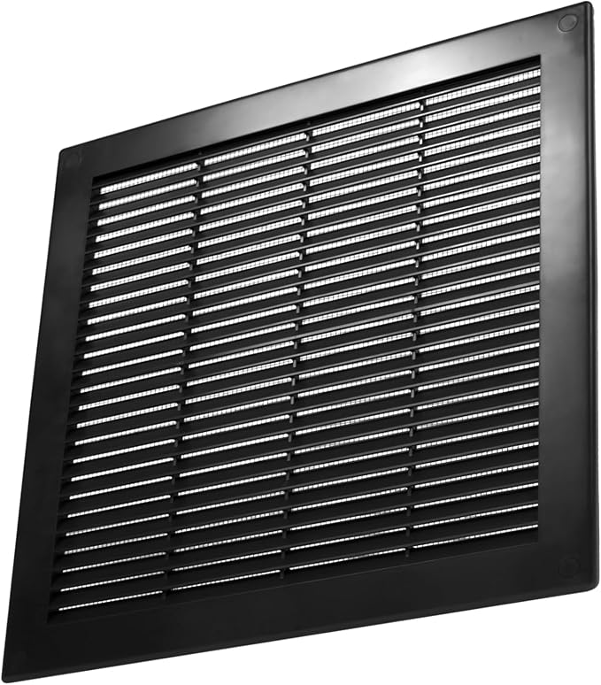 Vent Systems 12'' x 12'' Inch Black Soffit Vent Cover - Pack of 100 - Flat Square Air Vent Louver - Grille Cover - Built-in Insect Screen - HVAC Vents for Bathroom, Home Office, Kitchen 12x12 Inch