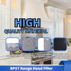 BP57 Range Hood Filter with Light Lens 11-3/8 x 11-3/4 In 1-Pack Stove Hood Vent Aluminum Grease Air Filter for Broan-NuTone 43000 Series Kitchen Exhaust Range Hood