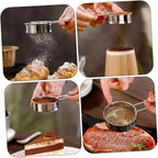 Luxshiny 2pcs Stainless Steel Flour Sieve with Hanging Ear Portable Rust Handheld Strainer for Baking Powdered Sugar Cocoa Almond Powder Kitchen Utensil for Home and Restaurant Use