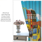 Kids Cartoon Construction Window Curtains, Funny Construction Site Cars and Helicopter Rod Pocket Decorative Windows Curtain for Children Teens Room Decor 42x54in (30% Blackout)