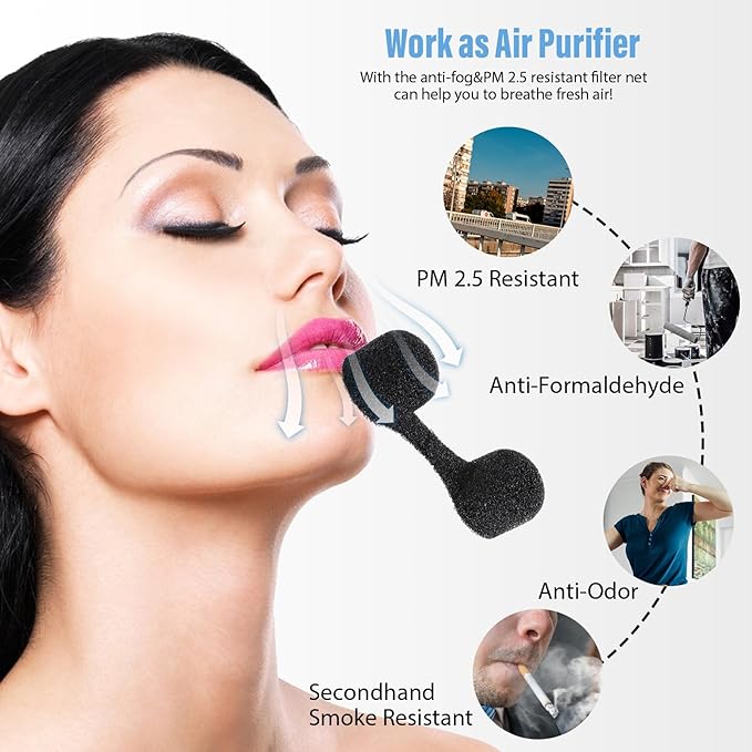 50 Pieces Nose Plug Filter Disposable Nose Dust Filters Bulk Sponge Nostril Filters for Spray Tanning Welding Dust Allergies Dust Construction Areas (Black)