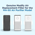 Medify Air MA-50 Genuine Replacement Filter | for Smoke, Smokers, Dust, Odors, Pet Dander | 3 in 1 with Pre-Filter, H13 HEPA, and Activated Carbon | Removal to 0.1 Microns | 2-Pack