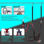 CheeMuii 15FT Semi Truck Air Line Kit with Gladhand Holder and Springs Kit Red & Blue Air Brake Hoses and 7 Way Trailer Cord 3-in-1 Air Lines Set for Semi Truck Trailer Tractor