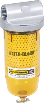 Dutton-Lainson Company - GOLDENROD 496 Water Block Filter - See-Through Alcohol-Resistant Polymer Bowl Fuel Tank Filter with Durable Zinc Die-Cast 1" NPT Top Cap - Fuel Water Absorbing Separator