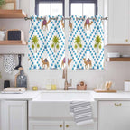 2 Panel Kitchen Cafe Curtains, Camels Palm Trees Sunlight Filtering Nature Air Through, Home Decor Window Covering Tier Curtains for Bedroom Living Room Tropical Desert Animal Plants Polka Dot