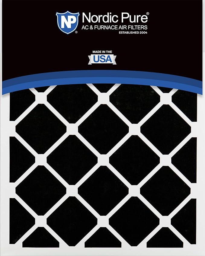 Nordic Pure 18x20x1 (Actual Size: 17 1/2 x 19 1/2 x 3/4) Pleated Air Filters MERV 14 Plus Carbon 4 Pack