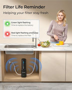 Waterdrop 10UA PRO Under Sink Water Filter, No Drill Required, Time Reminder, Easy Installation, Reduces Lead, Chlorine, Bad Taste & Odor, NSF/ANSI 42 Certified, 11000 Gallons, Does not Lower TDS