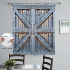 Farmhouse Wood Grain Living Room Curtains 96 Inch Length, Window Curtains Tab Top, Vintage Country Barn Gate Textured Light Filtering Window Treatments Drapes 52"x96" 2 Panel