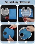 Pawfly Aquarium Filter Floss Roll, 79 x 12 x 1.2 Inch Cuttable Aquarium Filter Pad, Blue and White Aquarium Filter Media Roll for Freshwater Saltwater Fish Tanks & Small Ponds