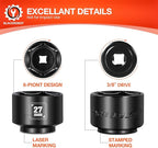 BLACKROBOT 27mm Low Profile Oil Filter Socket, 3/8" Drive 6-Point Oil Filter Cap Remover and Installer Tool, Chrome Vanadium Steel