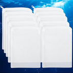 Segarty Filter Media Bags, 10 Pack 0.5mm Fine Mesh 7.7 x 6 Inch White Reusable Nylon Aquarium Net Bags with Plastic Zipper for Activated Carbon, Ceramic Rings, Bio Balls, Charcoal, Fish Tank