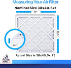 Filter King 38x40.5x1 Air Filter | 4-PACK | MERV 8 HVAC Pleated A/C Furnace Filters | MADE IN USA | Actual Size: 38 x 40.5 x .75"
