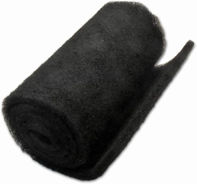 Black Coarse Filter Media, 1.25" Thick, 28" x 120" Roll, Perfect for Aquariums, Ponds or Water Gardens, Made in USA