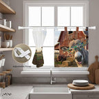Farm Donkeys Kitchen Curtains 24 Inch Length, Small Window Curtains Tab Top, Farmhouse Barn Funny Animals Butterfly Light Filtering Short Window Treatments Tier Drapes 27.5"x24" 2 Panel