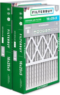 Filterbuy 16x25x5 Air Filter MERV 8 Essential Dust & Allergy Defense (2-Pack), Pleated HVAC AC Furnace Filters for Honeywell FC100A1029, Lennox X6670, and More (Actual Size: 15.75 x 24.75 x 4.38)