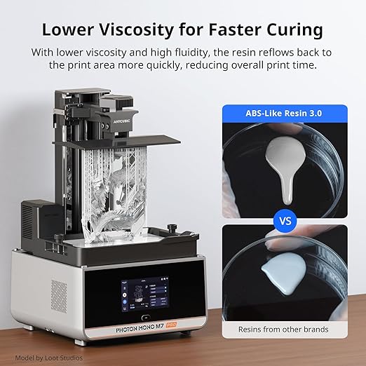 ANYCUBIC ABS-Like Resin 3.0, Upgraded 14K 3D Printer Resin with Enhanced Strength and Toughness, High Precision, Low Odor, Wide Compatibility for All LCD Resin 3D Printers (White, 1kg)