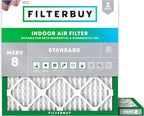 Filterbuy 15x15x1 Air Filter MERV 8 Essential Dust & Allergy Defense (2-Pack), Electrostatic Pleated HVAC AC Furnace Filters Replacement, Made in USA (Actual Size: 15.00 x 15.00 x 0.75)