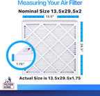 Filter King 13.5x29.5x2 Air Filter | 4-PACK | MERV 8 HVAC Pleated A/C Furnace Filters | MADE IN USA | Actual Size: 13.5 x 29.5 x 1.75"
