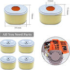 6Pcs/lot Air Filter Element for HONDA GX160 GX200 GX 160 200 5.5-6.5HP Small Engine Motor Petrol Gasoline Generator Replacement