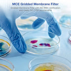 SimPure MCE Gridded Membrane Filter Sterile, 47mm Diameter and 0.45um Pore Size, Individual Pack Membrane Disc Filter, Hydrophilic Filter Paper, Pack of 500