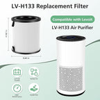 2 Pack LV-H133 Replacement Filter Compatible with LEVOIT LV-H133 Air Purifier, 3-in-1 HEPA Filter, Part No. LV-H133-RF