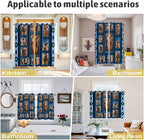 2 Panel Kitchen Cafe Curtains, Desert Camels Sunlight Filtering Nature Air Through, Home Decor Window Covering Tier Curtains for Living Room 104W x 72L inch Wildlife Brown Animals Blue Geometric
