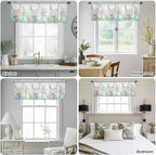 Summer Beach Sheer Valance Curtains, Ocean Colorful Coral Shell Seaweed Starfish Light Filtering Kitchen Valances Rod Pocket Voile Curtain Window Treatment for Bedroom/Living Room/Basement 42Wx18L