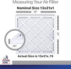 Filter King 13x21x1 Air Filter | 4-PACK | Carbon MERV 8 HVAC Pleated A/C Furnace Filters | MADE IN USA | Actual Size: 13 x 21 x .75"