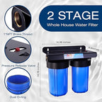 H&G Lifestyles Whole House Water Filter System,2 Stage Home Water Filtration with Carbon Sediment Filters, Remove Chlorine Odor Heavy Metal Lead Sediment for Drinking Water,4.5" x10“ Cartridge
