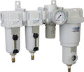 PneumaticPlus SAU470-N04DG-MEP 4 Stage Compressed Air Drying System - Particulate Filter, Coalescing Filter, Pressure Regulator & Water Separator, 1/2" NPT - Auto Drain, Metal Bowl for compressor