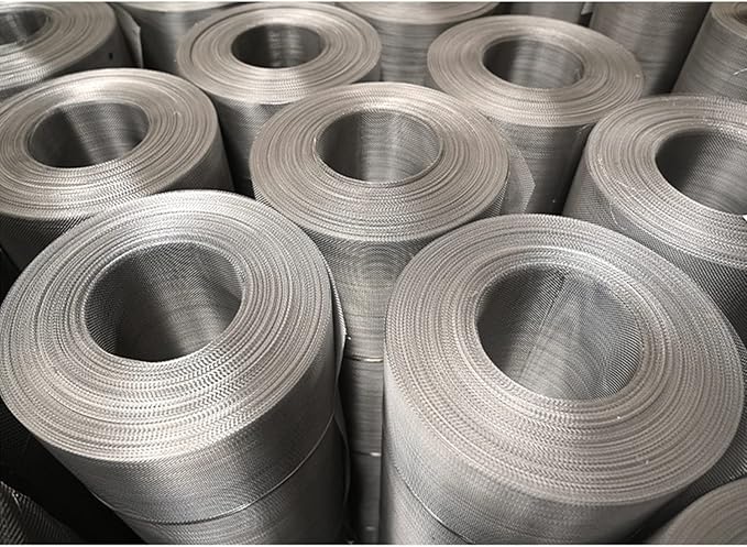 Stainless Steel Woven Wire Mesh 304 Stainless Steel Woven Wire Mesh 100 Mesh Filter Screen Sheet Heat-Resistant Tear Resistance Anti Mosquito Insect Mesh for Filter,Silver-1.2x8m