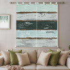 Blue Teal Living Room Curtains 84 Inch Length, Window Curtains Tab Top, Vintage Wooden Retro Art Farmhouse Barns Light Filtering Window Treatments Drapes 42"x84" 2 Panel