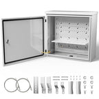 Steel Electrical Box, 24"x24"x8" Steel Enclosure, IP67 Waterproof & Rust-Resistant, Outdoor/Indoor Electrical Junction Box with Mounting Plate for Wall/Pole Mount