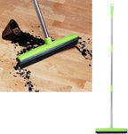 Multifunctional Broom, Telescopic Carpet Rake Rubber Pp 12.6in Brush Easy Wash Floor Carpet Broom for Pet Hair Dust Removal Tile Window Cleaner (Green)