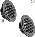 HG Power 4 Inch Black Stainless Steel Soffit Vent Cover - Round Exhaust Vent with Mesh Screen for Indoor/Outdoor Use in Homes, Offices, Factories (2-Pack, Hardware Not Included)