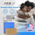16x24x2 Air Filter Comparable to MPR 100 Basic Economy Furnace Filters, 12 Pack of Non Pleated Fiberglass Filter For Dust - Low Airflow Restriction! From AIRX FILTERS WICKED CLEAN AIR.