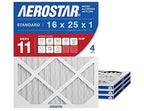 Aerostar 16x25x1 MERV 11 Air Filter, 4 Count, ACTUAL SIZE (15.75 x 24.75 x 0.75), HVAC, Air Conditioning & Furnace Filter for Dust, Pet Dander, Smoke & Allergies (MPR 1200 / FPR 7), Made in USA