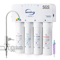 iSpring RO5004F-AK Alkaline Reverse Osmosis Water Filter with UV, SGS Tested PFAS and TDS Reduction, 500 GPD, pH+, 2:1 Pure to Drain Tankless Remineralization RO System Under Sink, Filter Life Monitor