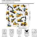 Kids Construction Equipment Window Curtains, Excavator Tractor Tow Truck Rod Pocket Decorative Windows Curtain for Children Teens Boys Girls Room Decor 63x63in (30% Blackout)