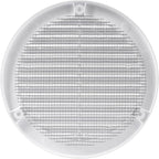 Vent Systems 5" Inch (Opening Dimensions) White Soffit Vent Cover - Plastic Round Air Vent Grille - Built-in Mesh Screen - HVAC Register Louver for Bathroom, Home, Kitchen