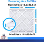 Filter King 13.5x30.5x1 Air Filter | 4-PACK | MERV 8 HVAC Pleated A/C Furnace Filters | MADE IN USA | Actual Size: 13.5 x 30.5 x .75"