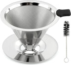 Pour Over Coffee Dripper Paperless Reusable Coffee Filter Pour Over Coffee Dripper Stainless Steel Reusable Filter Slow Drip Paperless Coffee Filter for Extraction (1-2 Cup)(COLOR:Small)