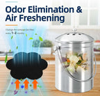 Stick-on Compost Bin Odor Filter: Activated Charcoal Deodorizer Sheets for Kitchen Trash Can, Compost Bucket, Diaper Pail, Garbage Can, Countertop and Recycle Bin - 6 Replacements 6.7" Flower Shape
