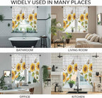 Yellow Sunflowers Swag Valances for Windows, Vintage Country Flowers Butterfly Wood Board Rod Pocket Kitchen Curtains Valance, Small Window Curtains Swag for Cafe Living Room, 2 Panels, 36x36 inch