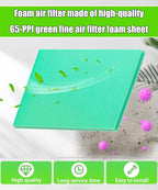 2Pcs 14" X 17" X 5/8"Universal Green Foam Air Filter Material 65-PPI Can Cut to Fits For Motorcycle ATV Dirt Bike Most Small Engines
